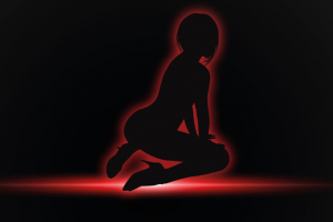a silhouette of a naked girl